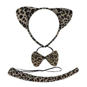 6249 Leopard Costume Set Leopard Headband Bow Tie Tail